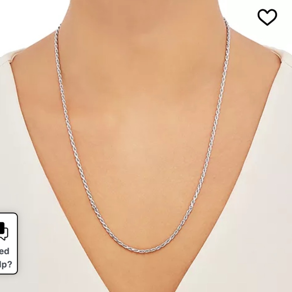 Giani Bernini Sterling Silver Adjustable Rope Necklace. 20-21 in. NWT Gift pouch